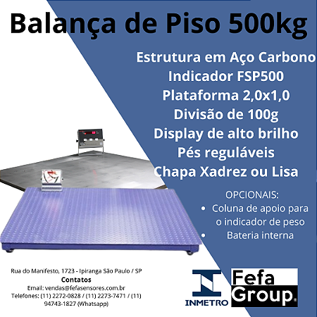 Balança de Piso 2,0x1,0 500kg