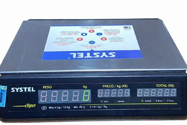 Balança SYSTEL CLIPSE cap. 6kg/15kg min. 40g