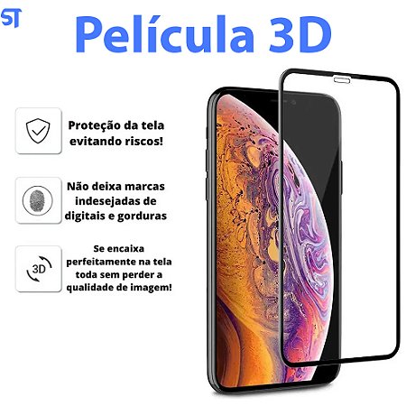 Película De Vidro Protetora 3D Para iPhone XR/11