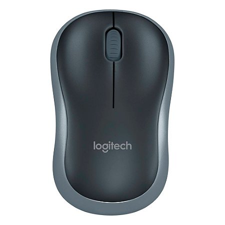 Mouse Óptico Sem Fio Logitech M185, Ambidestro, 1.000DPI, Compacto, 3 Botões, Cinza
