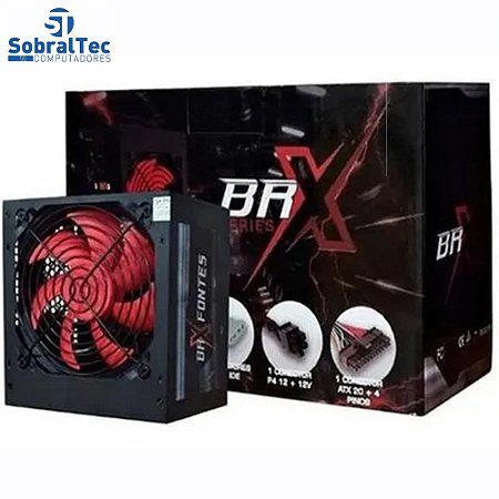 Fonte ATX 750W Automática BRX Cooler Vermelho