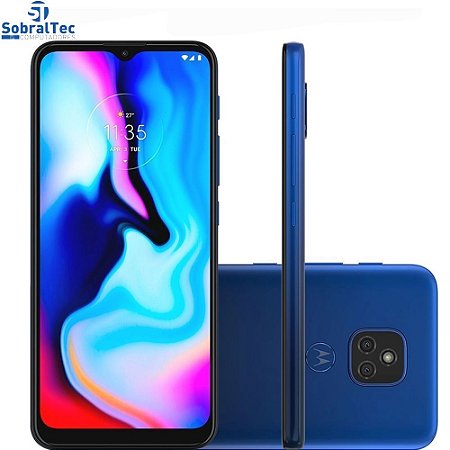 Smartphone Motorola Moto E7 Plus Azul Navy 64GB, 4GB RAM, Tela de 6.5”, Câmera Traseira Dupla, Android 10