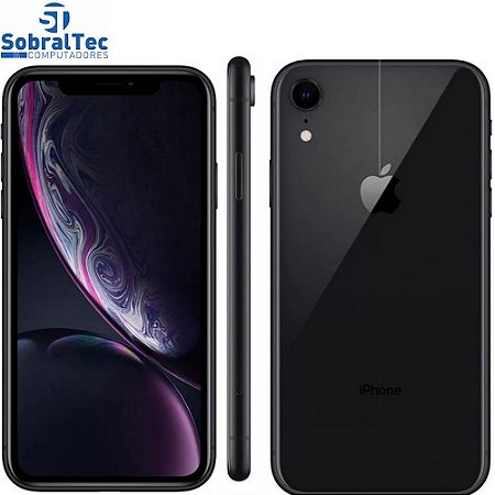 iPhone XR Apple 64GB Preto Tela Liquid Retina HD de 6.1”, iOS, Câmera Traseira 12MP MH6M3BR/A