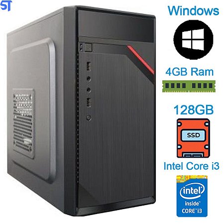 Computador Core i3-2100- HD SSD 128GB- Memória 4GB- GAB-Bg-2316- Windows 10