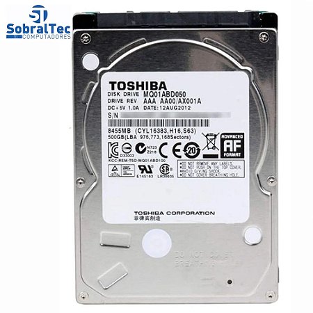 Hd Int. Notebook Toshiba 500 Gb 5400 Rpm 8mb MQ01ACD050