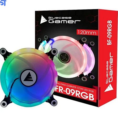 Cooler Fan Controlável Bluecase Ring BFR-09RGB RGB por Controlador, 12cm - BFR09RGBCASE