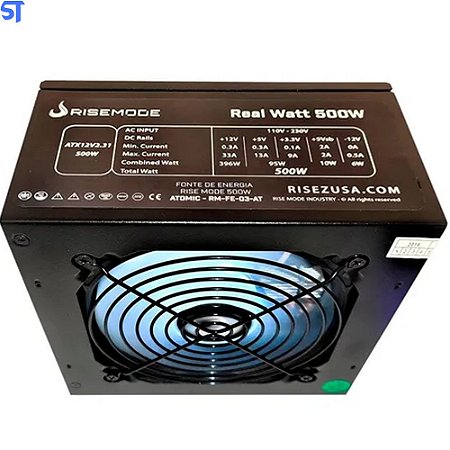 Fonte Gamer ATX Rise Mode Atomic 500W Real RM FE 03 AT