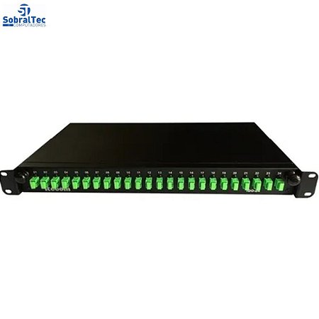 Distribuidor Optico Dio 24 Fibras Com Bandeja E Painel Para Rack