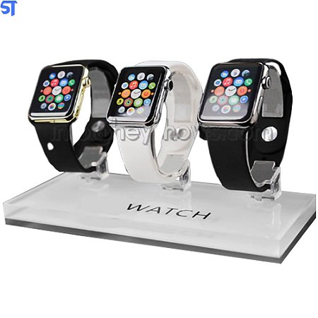Expositor De Relógio 3 Em 1 Para iWatch Com Base Transparente Universal