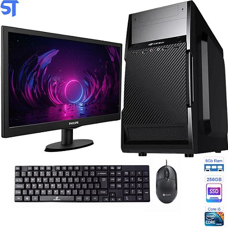 Computador Core i5 3570s-HD SSD 256GB -Memória Ram 8GB -Com Monitor 18,5 HDMI- Teclado e Mouse