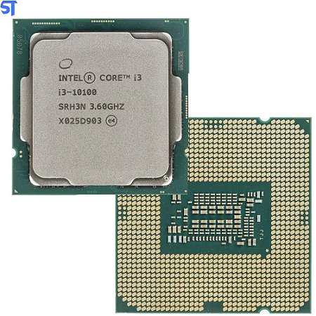 Processador Intel Core i3-10100, 4-Core, 8-Threads, 3.6Ghz (4.3Ghz Turbo), Cache 6MB, LGA1200 S/Box OEM
