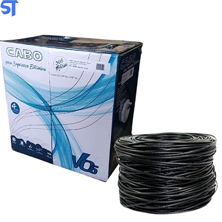 Cabo de Rede 15 Metros Crimpado Mk2 Tecno 23AWG UTP Categoria 5E Preto 15Mt