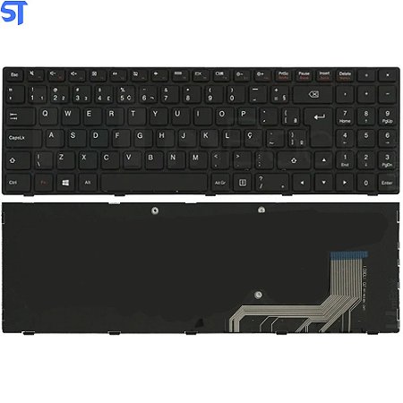 Teclado Notebook Lenovo 100-15Iby - Preto Br -Com Frame