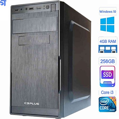 Computador ST Core i3-2100- HD SSD 256GB- Memória 4GB- Gab MT-23V2BK- Windows 10