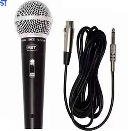 Microfone Com Fio Profissional - M-58 - MXT - Cabo Com 3 metros