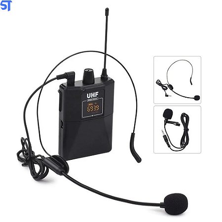 Conjunto De Microfones Sem Fio De Frequência Dupla Uhf Com 1