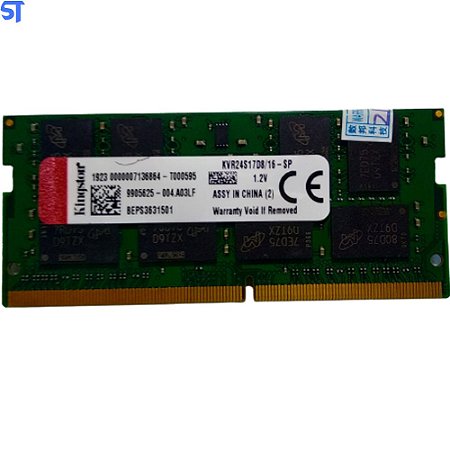 Memória Ram Notebook 16GB Kingston KVR24S17D8/16 2400Mhz DDR4 - Verde