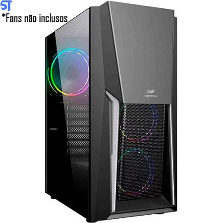 Gabinete Gamer C3Tech MT-G670SBK Mid Tower RGB com FAN Lateral em Vidro - MT-G670SBK