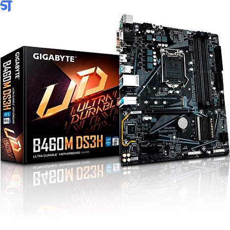Placa Mãe Gigabyte Ultra Durable LGA 1200 B460M DS3H V2  Chipset IntelH470