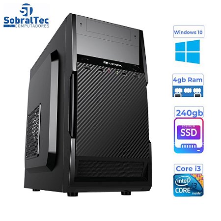 Computador SobralTec Core i3 - HD SSD 240GB- Memória Ram 4GB- Windows10