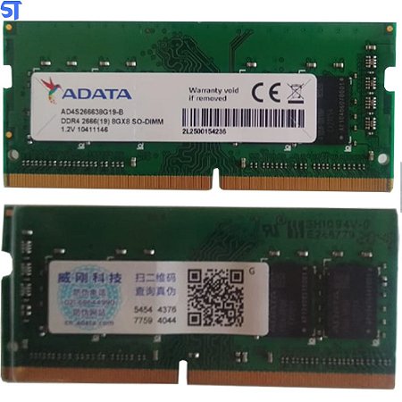 Memoria Ram Notebook Ddr4 8Gb Pc4 Adata 2666 Mhz AD4S266638G19-B