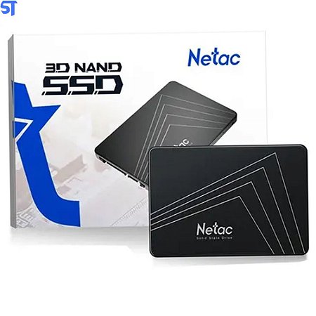 HD SSD Netac 120GB 2.5`SataIII 560Mbps de Leitura 520Mbps de Gravação - 3D Nand- Preto
