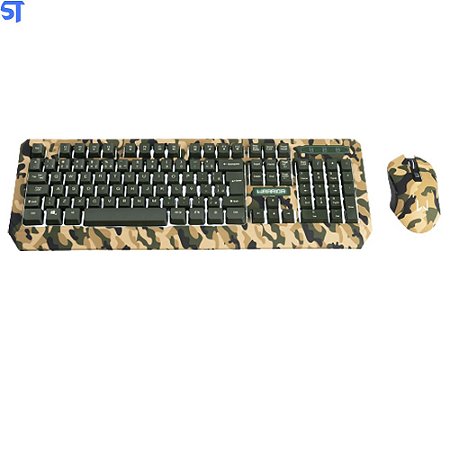 Combo Teclado e Mouse Gamer Warrior Kyler Army - TC249