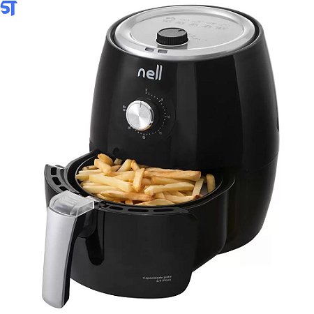 Fritadeira Elétrica sem Óleo/Air Fryer Nell Smart - Preta 2,4L com Timer
