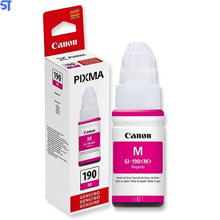 Garrafa de Tinta Canon GI 190M Magenta 7.000 Paginas para G1100 G1110 G2100 G2110 G3100 G3102 G3110 G3111 G4100 G4110