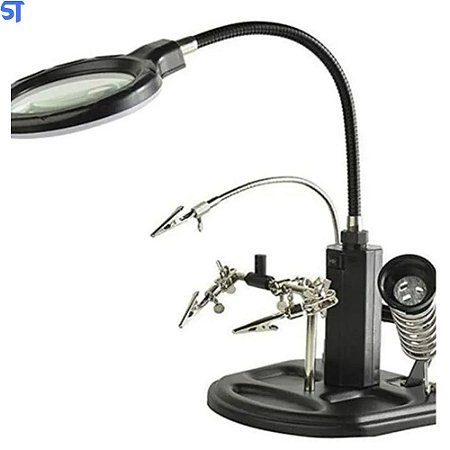 Estação de Trabalho 12D Com Garras -2 Lentes -16 LED -Articulado- Aumento Bifocal Knup KP-AA021
