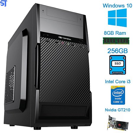 Computador Core i3 10100F Décima Geração- 8GB DDR4-SSD 256GB-Placa de Vídeo 1GB -Widows 10- Com Teclado e Mouse