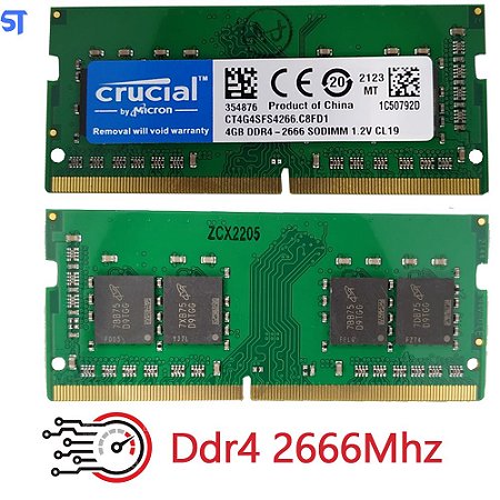 Memória Ram Notebook 4GB DDR4 2666Mhz Crucial
