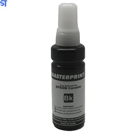 Refil de Tinta Epson Corante MP 664/673 Preto 100ML Masterprint Para Ecotank Epson