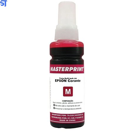 Refil de Tinta Epson Corante MP 664/673 Magento 100ML Masterprint Para Ecotank Epson