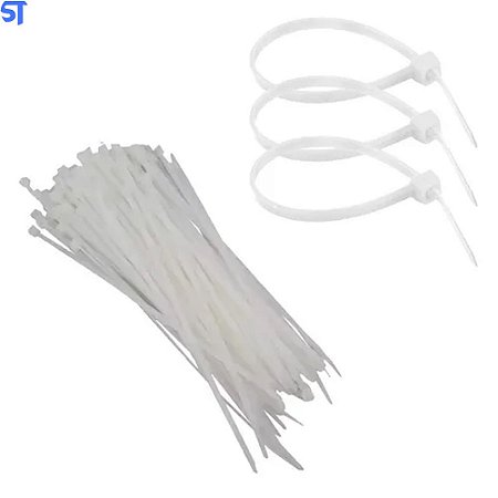 Abraçadeira Enforca Gato de Nylon 20cm X 2,5mm 100PCS - Branca