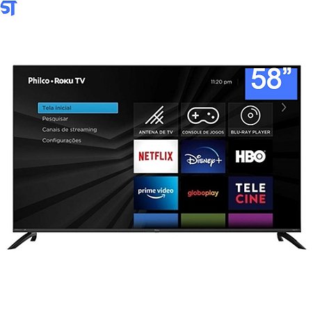 Smart TV Roku 58" Philco Led UHD 4K PTV58G70RCBL Wi-Fi 4 HDMI 2 USB e Midiacast