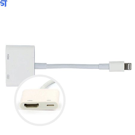 Adaptador Lightning Para HDMI AV Digital Tipo C Audio e Video- Branco