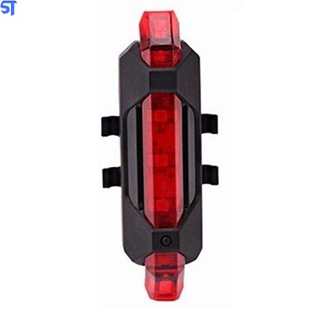Lanterna Sinalizadora Traseira Para Bicicleta  Led Vermelho Recarregável USB- BS-216