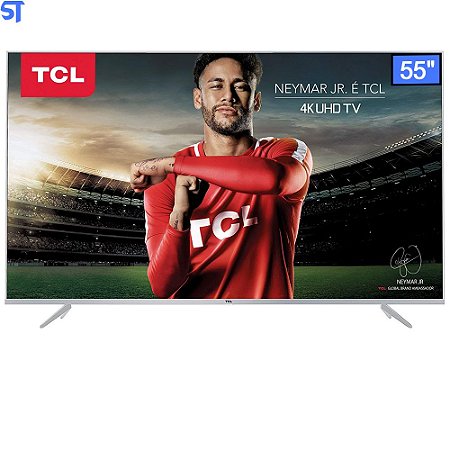 Smart TV LED 55" Ultra HD 4K, TCL P6US, Prata