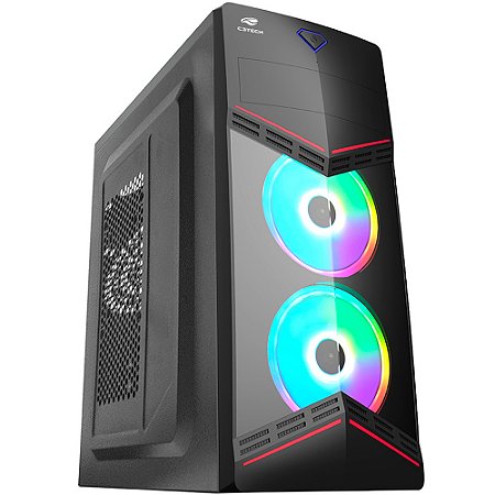 Gabinete Gamer, Mid Tower, C3Tech, MT-G90BK, Frontal em Acrílico, Organizador de Cabos, S/FTE, Preto