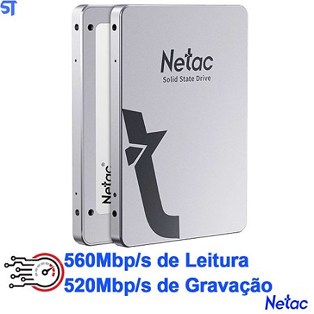 HD SSD Netac 480GB 2.5`SataIII 560Mbps de Leitura 520Mbps de Gravação