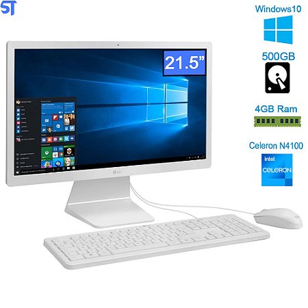 Computador LG All in One Quad Core 4GB 500GB Tela Full HD 21.5” Windows 10 22V280-L.BJ31P1