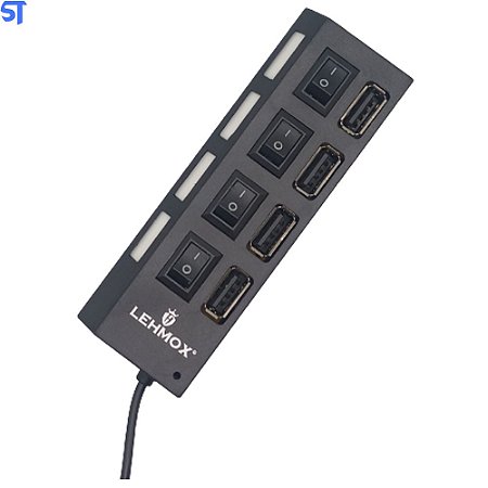 Hub Usb 2.0 Com 4 Portas Led Com Interruptor LEHMOX
