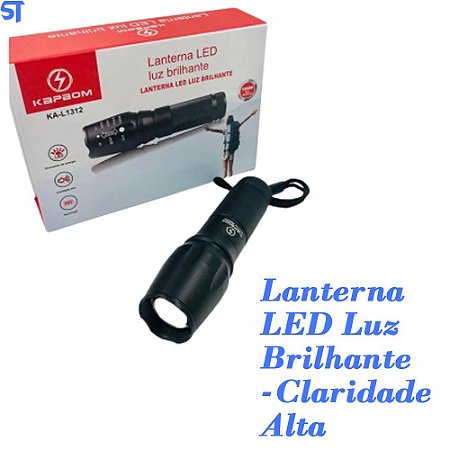 Lanterna Tática Led Luz Brilhante 1000 Metros de Distância Kapbom - KA-L1312
