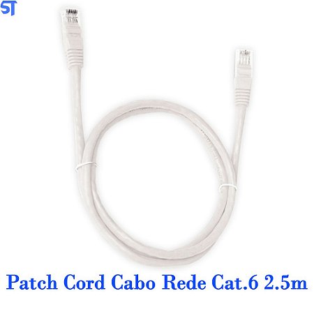 Patch Cord Cabo Rede Cat.6 2.5m Pc-Eth6u25wh