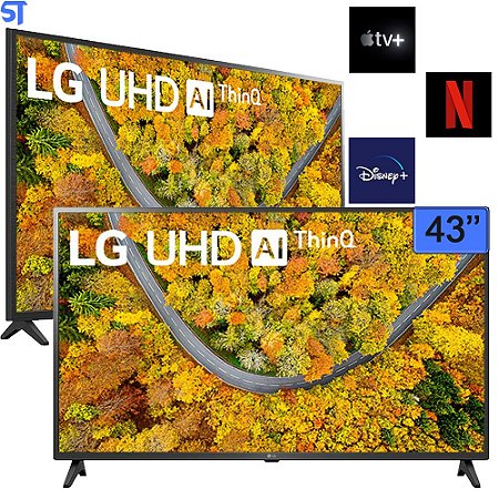 Smart TV LG 43´ 4K UHD 43UP7500, com WiFi e Bluetooth, HDR, ThinQAI Compatível com Inteligência Artificial - 43UP7500PS
