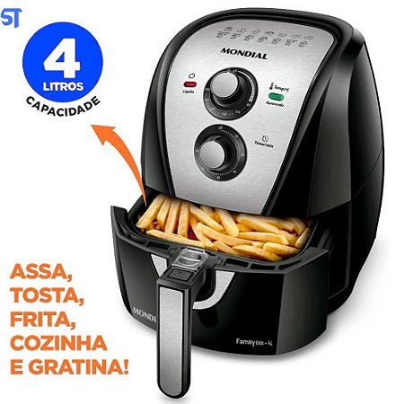 Fritadeira Elétrica Sem Óleo Air Fryer Mondial Preto 4 Litros AFN-40-BI