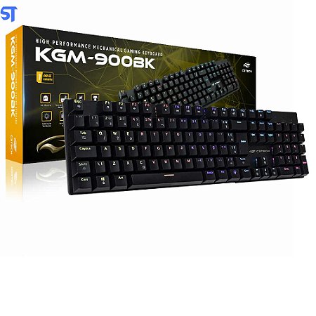 Teclado USB Gamer Semi - Mecânico Switch Blue KGM-900BK C3Tech