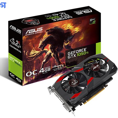Placa de Vídeo GTX 1050 Ti NVIDIA GeForce OC Cerberus, 4GB GDDR5 - Asus