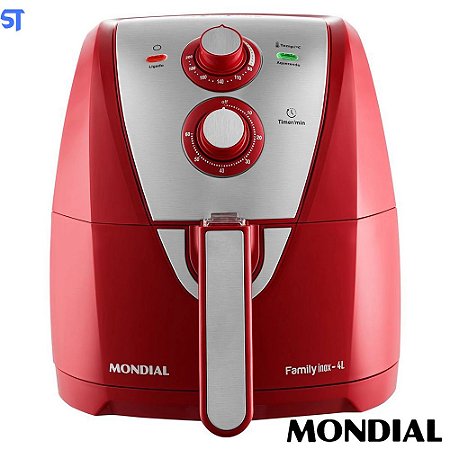 Fritadeira Elétrica Air Fryer Mondial AFN-40-RI 4L Inox/Vermelha - 220V
